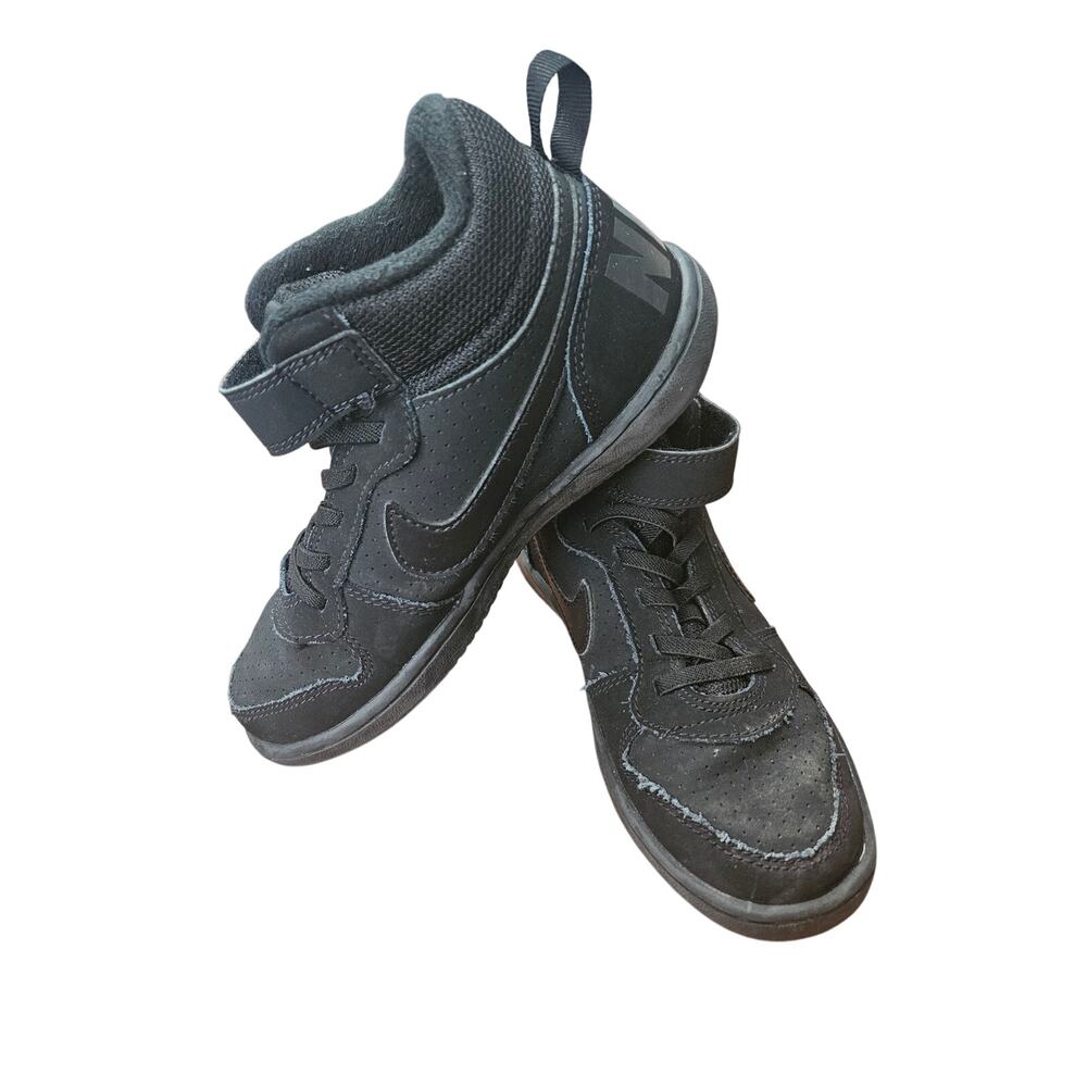 Nike 870026-001 Kids 1Y Black High Top Sneakers Strap Lace Youth Boys Girls